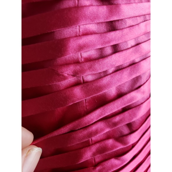 VTG Sue Wong Women's 6 100% Silk Dress Fuchsia Y2K Ruffle Strappy Formal NWT - Picture 8 of 9